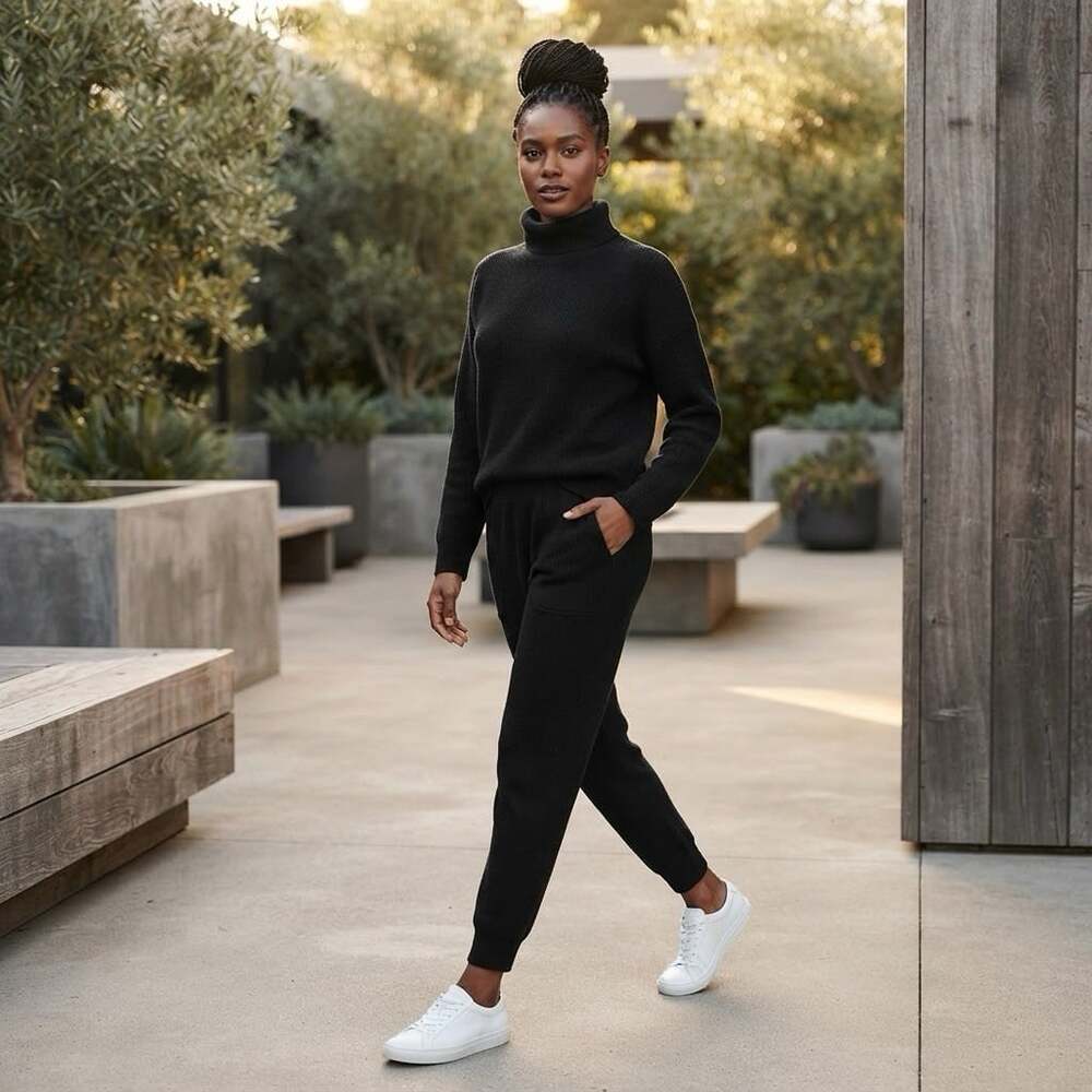 Varley Double Soft Sz S Black Slim Tapered Lounge Womens Jogger Pants Athleisure